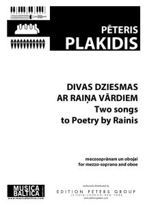 Divas dziesmas ar Raiņa vārdiem