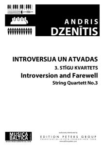 Introversija un atvadas, trešais stīgu kvartets