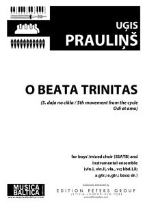 O beata Trinitas (5. daļa no cikla Odi et amo)