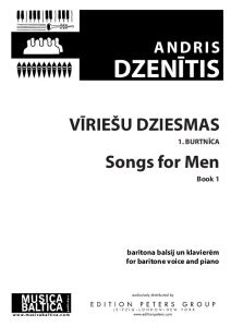 Vīriešu dziesmas, 1. burtnīca