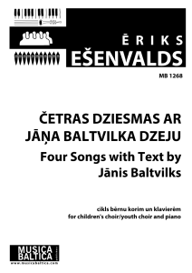 Četras dziesmas ar Jāņa Baltvilka dzeju