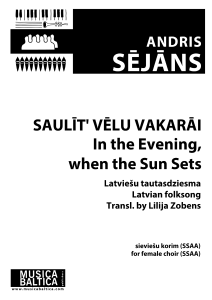 Saulīt' vēlu vakarāi