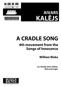 A Cradle Song, 4th movement of the Songs of Innocence
