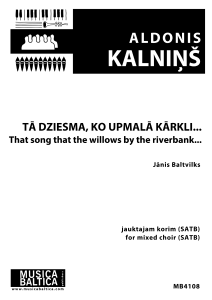 Tā dziesma, ko upmalā kārkli...