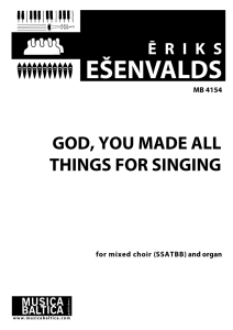 God, You Made All Things For Singing